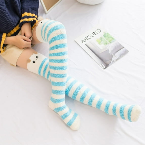 Summer Saving Clearance AXXD Socks For Women Size 9-11,Winter Keep Warm Print Socks Knitting Warm Anklets Leggings Socks