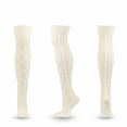 thumbnail image 1 of Summer Saving Clearance AXXD Warm Socks For Women,Winter Striped Solid Color Thickening Knit Over-The-Knee Stockings Socks, 1 of 4