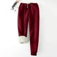 thumbnail image 1 of Summer Saving Clearance AXXD Wine Sweatpants Women Spring Velvet Solid Color Fleece Pockets Plus-Size Bandage Elastic Waist Wei Pants Valentine's Day, 1 of 3