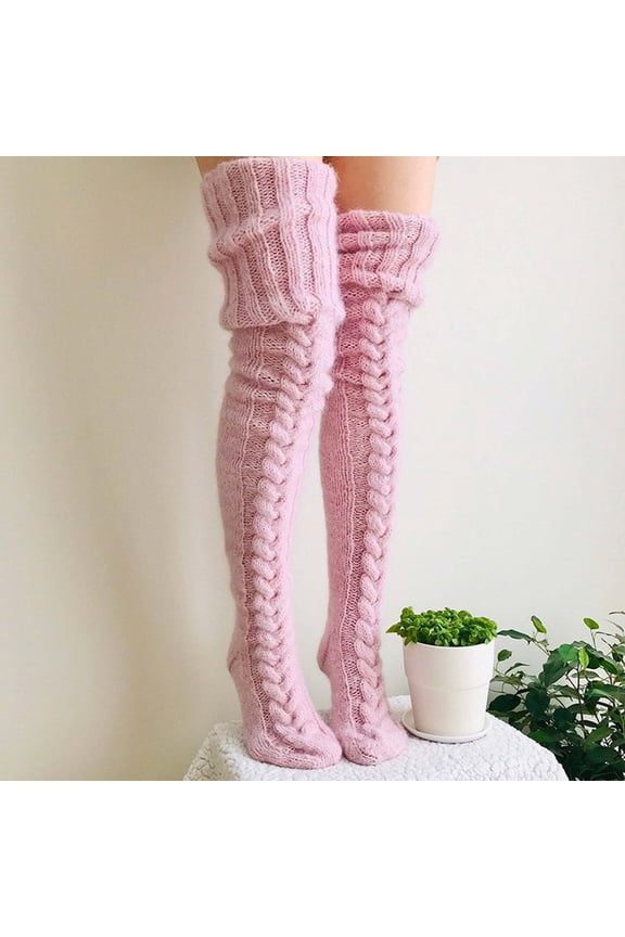 Summer Saving Clearance AXXD Women Crew Socks,Cable Knit Extra Long Boot Over Knee Thigh Stocking Leg Warmers Socks