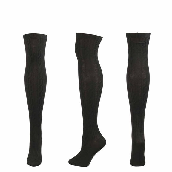 Summer Saving Clearance AXXD Women Crew Socks,Winter Striped Solid Color Cotton Knit Over-The-Knee Stockings Socks