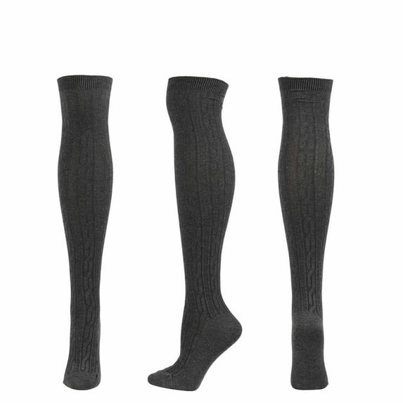 Summer Saving Clearance AXXD Women's Athletic Socks,Winter Striped Solid Color Cotton Knit Over-The-Knee Stockings Socks