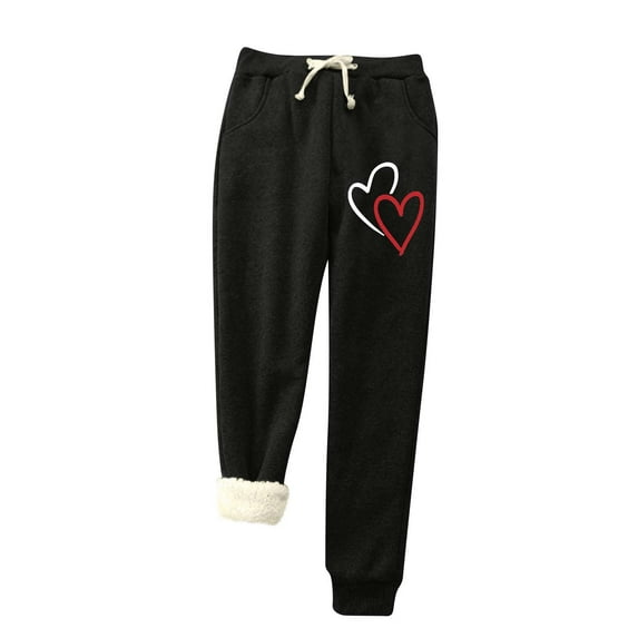 Summer Saving Clearance AXXD Women's Pants Black Fall High Waist Casual Printed Span Warm Long Pants Leggings with Pocket Valentine's Day