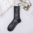 thumbnail image 1 of AXXD Womens Compression Socks, Cute Coloer Lace Flowers Breathable Non-Slip Combed Cotton Middle Socks, 1 of 2