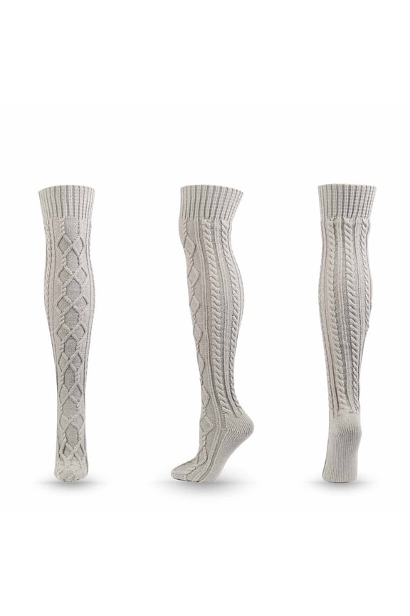 Summer Saving Clearance AXXD Womens Compression Socks,Winter Striped Solid Color Thickening Knit Over-The-Knee Stockings Socks