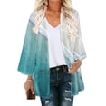 thumbnail image 1 of Summer Saving Clearance AXXD Womens Cover Ups for Swimwear Floral Print Puff Sleeve Kimono Cardigan Loose Chiffon Cover Up Tops, 1 of 5