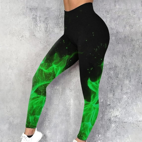 Summer Saving Clearance AXXD Womens Leggings Flame Printed Leggings Fitness Running Tight Yoga Pants