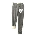 thumbnail image 1 of Summer Saving Clearance AXXD Womens Plus Size Pants Gray Fall High Waist Casual Printed Span Warm Long Pants Leggings with Pocket Valentine's Day, 1 of 2