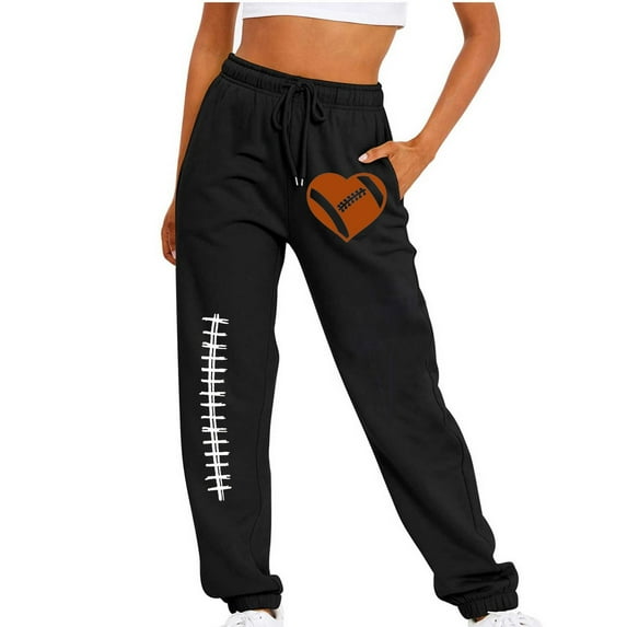 Summer Saving Clearance AXXD Womens Sweatpants Black Spring Fall Winter Halloween Fitness Sport Relaxed Loose Printing Elastic Waist Long Pant with Pocket Valentine's Day