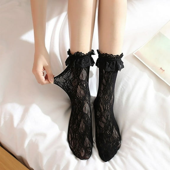 Summer Saving Clearance AXXD Womens Winter Socks,Wolace And Lace Solid Color Mid Length Socks