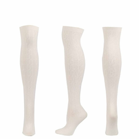 Summer Saving Clearance AXXD Wool Socks For Women,Winter Striped Solid Color Cotton Knit Over-The-Knee Stockings Socks