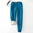 thumbnail image 1 of Summer Saving Clearance AXXD Work Pants Women Dark Blue Spring Velvet Solid Color Fleece Pockets Plus-Size Bandage Elastic Waist Wei Pants Valentine's Day, 1 of 3