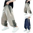 thumbnail image 1 of Ashirexll Boys Wide Leg Pants Summer Pants Fashion Thin Sports Mosquito Proof Cropped Pants for Mid Size Children Comfortable Playwear, 1 of 5