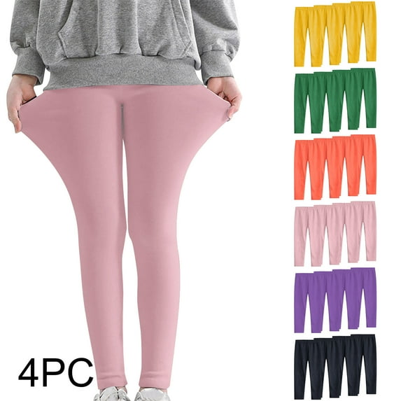 Ashirexll Girls Wide Leg Pants Summer Leggings 4PC Toddler Kids Comfortable Leggings Great for Softness and Breathability