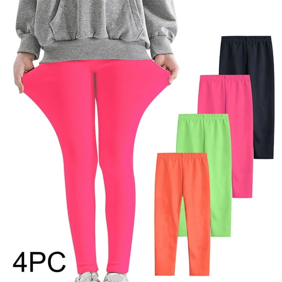 Ashirexll Girls Wide Leg Pants Summer Leggings 4PC Toddler Kids Comfortable Leggings Great for Softness and Breathability