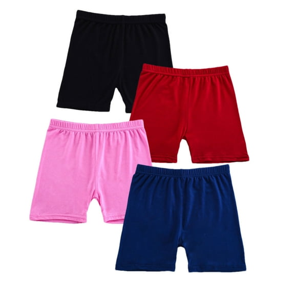 Ashirexll Girls Leggings, Shorts for Girls, 4PCS Kids Girls Shorts for Girls Toddler Biker Under Dress Dance Multi-Color Shorts