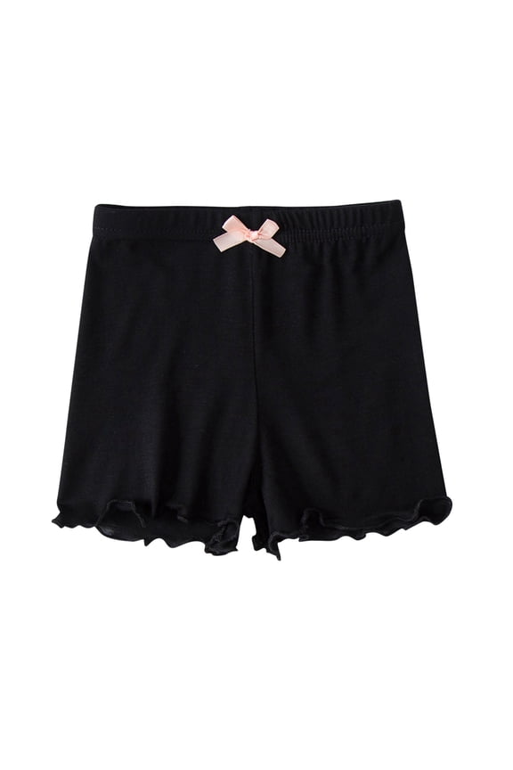 Girls Leggings, Shorts for Girls, Children Summer Leggings Shorts Girls Solid Elastic Waist Bow Short Pants Medium-sized Children's Outerwear Pants