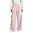 thumbnail image 1 of Ashirexll Girls Baggy Sweatpants Summer Pants Fashion Casual Solid Pocket Shorts with Adjustable Waist Frill for Boys Girls, 1 of 4