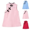 thumbnail image 1 of Summer Saving! Ashirexll Girls Summer Dresses, Little Girls Dresses, Children Solid Color Cheongsam Baby Girl Sleeveless Princess Dress, 1 of 6