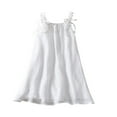 thumbnail image 1 of Ashirexll Girls Summer Dresses, Little Girls Dresses, Summer Solid Color Girls' Short Sleeve Dress Sleeveless Buckle Cheongsam Embroidered Ancient Hanfu White Dress, 1 of 7