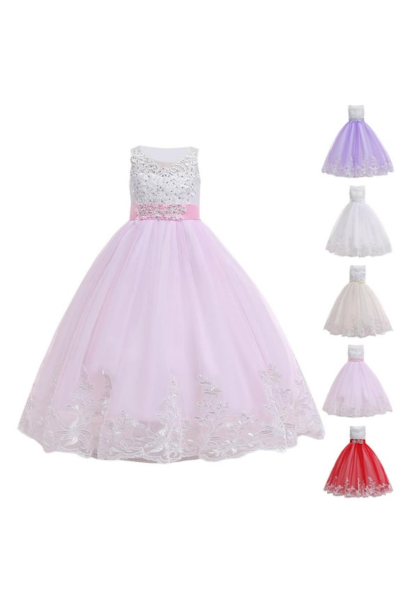 Summer Dresses for Teens, Girls Dresses Size 10-12, Classic and Fashion Evening Dress for Girls 7-14 Short Sleeve V-neck Long Dress Girls' Princess Dress Birthday Party Dress