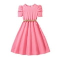 thumbnail image 1 of Ashirexll Summer Dresses for Teens, Girls Dresses Size 10-12, Fashion Girls Summer Dress for 8-13 Short Sleeve Round Neck Dress Waist Cinching Princess Dress, 1 of 7