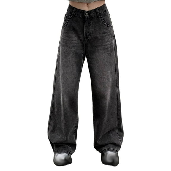 Ashirexll Jeans for Women, Womens Jeans High Waisted, Women's Summer Straight Leg Comfort Loose Jean Pants Fashion Casual High Waist Long Denim Pants