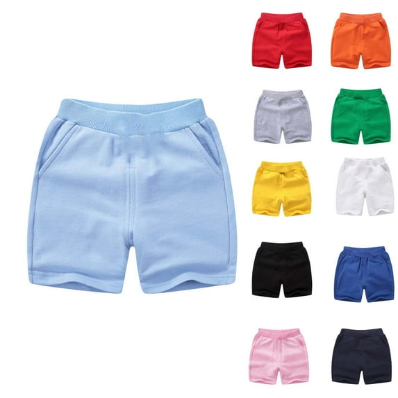 Ashirexll Kids Shorts, Girls Shorts, Children's Summer Solid Color Casual Sports Pants with Pockets and Flower Buds Shorts for Kids