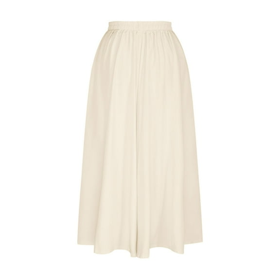 Summer Saving! Ashirexll Long Skirts for Women, Flowy Skirts for Women, Women's Solid Color Pleated High Waist Skirt Summer Casual Long Skirts