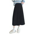 thumbnail image 1 of Summer Saving! Ashirexll Long Skirts for Women, Flowy Skirts for Women, Womens Fashion Solid Color A-line Long Skirt Elastic Waist Pleated Skirt, 1 of 6