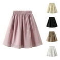 thumbnail image 1 of Summer Saving! Ashirexll Mini Skirts for Women, Summer Skirts for Women, Women's Summer Casual A-line Solid Color Skirt Plus Size Pleated Mini Skirt, 1 of 6