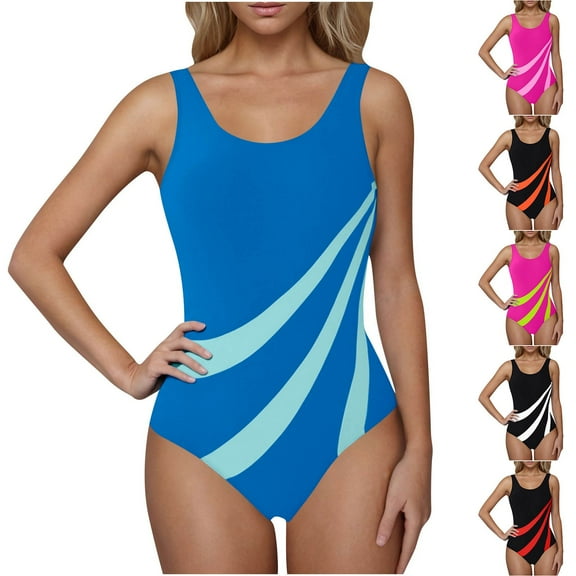 Ashirexll One Piece Swimsuit Women, Bathing Suit for Women, Summer Women's Ruffle Sling V-neck One Piece Swimsuit Tummy Control Solid Color Bikini Swimsuit
