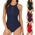 thumbnail image 1 of Summer Saving! Ashirexll One Piece Swimsuit Women, Bathing Suit for Women, Summer Women's Ruffle Sling V-neck One Piece Swimsuit Tummy Control Solid Color Bikini Swimsuit, 1 of 5