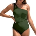 thumbnail image 1 of Ashirexll One Piece Swimsuit Women, Bathing Suit for Women, Women's Solid Color V-neck Dry-fitting One-Piece Swimsuit Tummy Control Summer Fashion Bikini Suit, 1 of 7