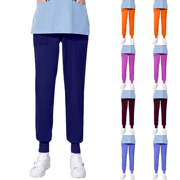 Ashirexll Pants for Women, Womens Casual Pants, Womens Summer Solid Color Casual Long Pants Loose and Comfortable Casual Pants with Pockets