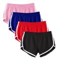 thumbnail image 1 of Ashirexll Running Shorts for Women, Womens Gym Shorts, 4PC Elastic Waist Summer Solid Casual Outing Shorts Pants, 1 of 7