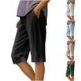 thumbnail image 1 of Ashirexll Shorts for Women, Womens Shorts Casual, Summer and Solid Color Loose Fashion Pants 5/4 Fashion Shorts, 1 of 6