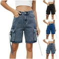 thumbnail image 1 of Ashirexll Summer Shorts for Women, Shorts for Women Trendy, Casual and Fashion Spring and Summer Water-Washed Denim Pants, 1 of 7