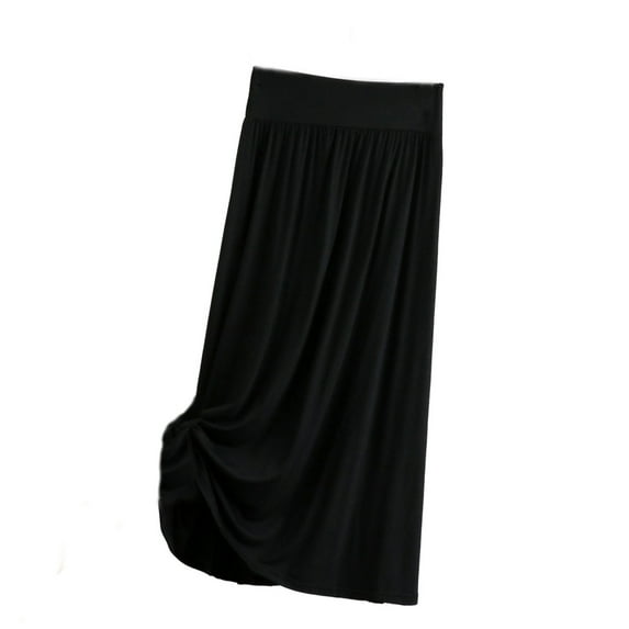 Ashirexll Skirts for Women Midi Length Skirts Trendy Summer Loose and Casual Women's Solid Color A-line Midi Skirt Fashion Side Slit Mid-Length Skirt