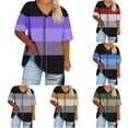 thumbnail image 1 of Ashirexll Summer Shirts for Women, Womens Tops Casual, Oversized V-Neck Short Sleeve Solid Summer Base Shirt Sports T-shirt, 1 of 4