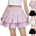 thumbnail image 1 of Summer Saving! Ashirexll Summer Skirts, Midi Skirt, Fashion Girls' Solid Color Elastic Waist Casual Half Skirt Versatile Skirt, 1 of 7