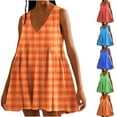 thumbnail image 1 of Ashirexll Sundresses for Women, Women's Casual Dresses, Casual Loose V-Neck Sleeveless Printed Short Dress, 1 of 5