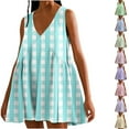 thumbnail image 1 of Summer Saving! Ashirexll Sundresses for Women, Women's Casual Dresses, Women's Casual Loose V-Neck Sleeveless Printed Short Dress, 1 of 5