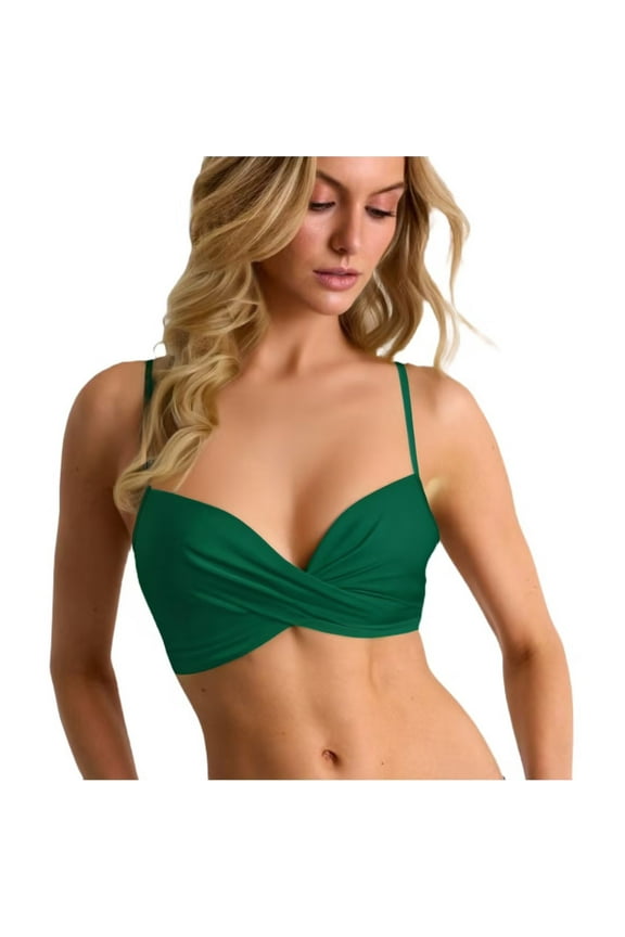 Swim Tops Women Top Only Bikini Tops for Women Summer Push-up V-neck Bikini Tops Sling Fashion and Casual Bikini Swimsuit