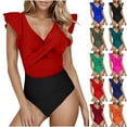 thumbnail image 1 of Ashirexll Women's One-piece Swimsuits One Piece Bathing Suit for Women Summer Beach and Fashion Sling V-neck One Piece Swim Suit with Chest Pad, 1 of 5