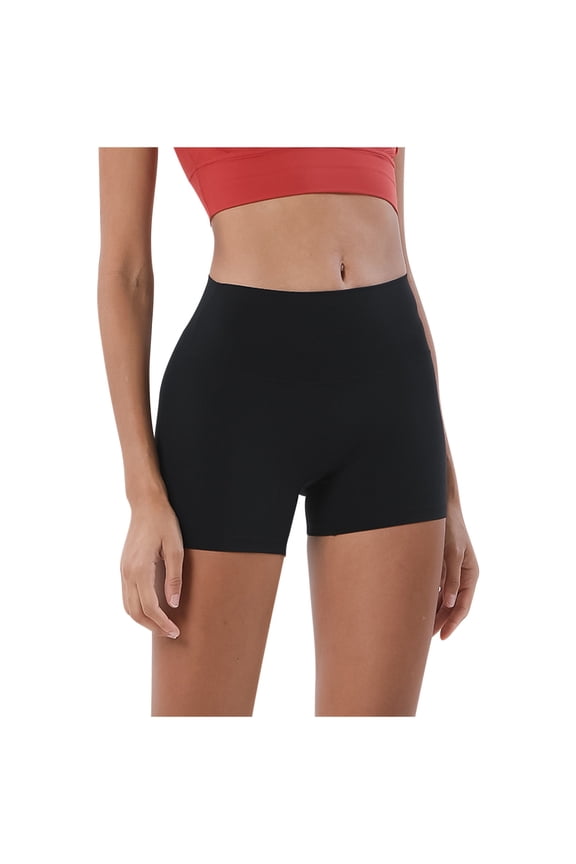 Women's Shorts, High Waisted Shorts Women, Solid Color Elastic High Waist Lift The Hip Yoga Shorts Slim Pants