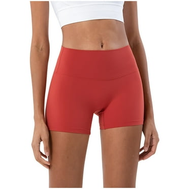 Summer Saving! Ashirexll Women's Shorts, High Waisted Shorts Women, Women Solid Color Elastic High Waist Lift The Hip Yoga Shorts Slim Pants
