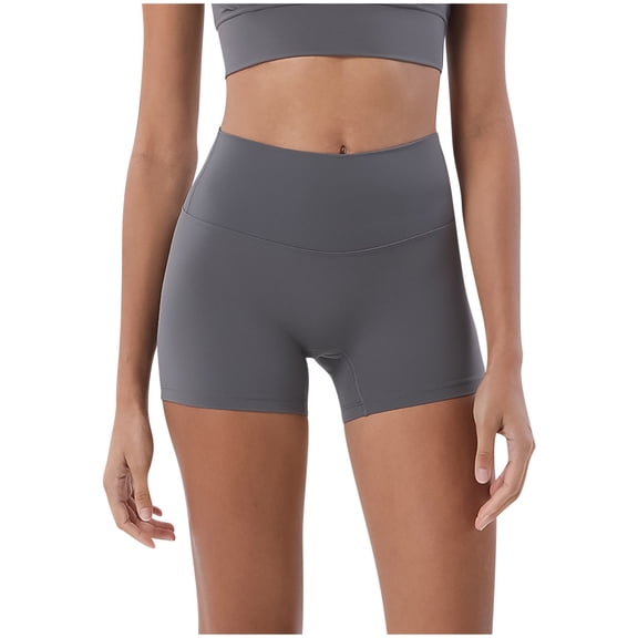 Ashirexll Women's Shorts, High Waisted Shorts Women, Solid Color Elastic High Waist Lift The Hip Yoga Shorts Slim Pants