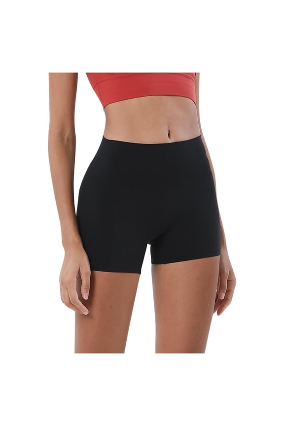 Women's Shorts, High Waisted Shorts Women, Solid Color Elastic High Waist Lift The Hip Yoga Shorts Slim Pants