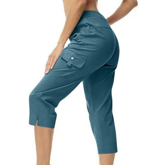 Ashirexll Women's Shorts, High Waisted Shorts Women, Fashion Casual Solid Color High Waist Cargo Pants Loose Wide Leg Pocket Drying Pants